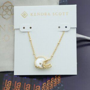 Kendra Scott Football Helmet Short Necklace Ivory Mother-of-Pearl Gold